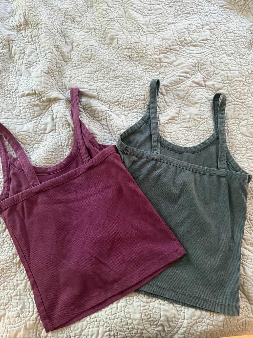 wild fable Ribbed Tank Duo - Wine & Charcoal Gray - Picture 3 of 3